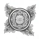 oval celtic shield  tattoo design idea