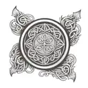oval celtic shield  tattoo design idea