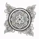 oval celtic shield  tattoo design idea