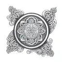 oval celtic shield  tattoo design idea