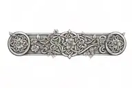 celtic square knot design with flowers   tattoo design idea