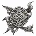 black arm band with celtic knot tattoo design idea