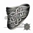 black arm band with celtic knot tattoo design idea