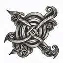 black arm band with celtic knot tattoo design idea