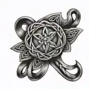 black arm band with celtic knot tattoo design idea