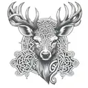 celtic deer head tattoo design idea