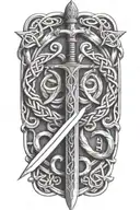 celtic knot with sword tattoo design idea