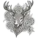 celtic deer head tattoo design idea