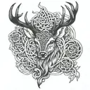 celtic deer head tattoo design idea