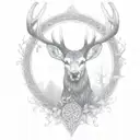 celtic deer head with trees tattoo design idea