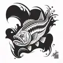 largemouth bass jumping out of water tattoo design idea
