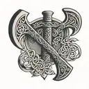 celtic axe tattoo design idea