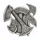 celtic axe tattoo design idea