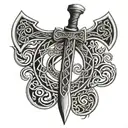celtic axe tattoo design idea