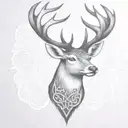 celtic deer head tattoo design idea