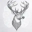celtic deer head tattoo design idea