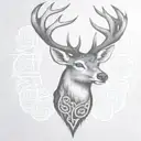 celtic deer head tattoo design idea