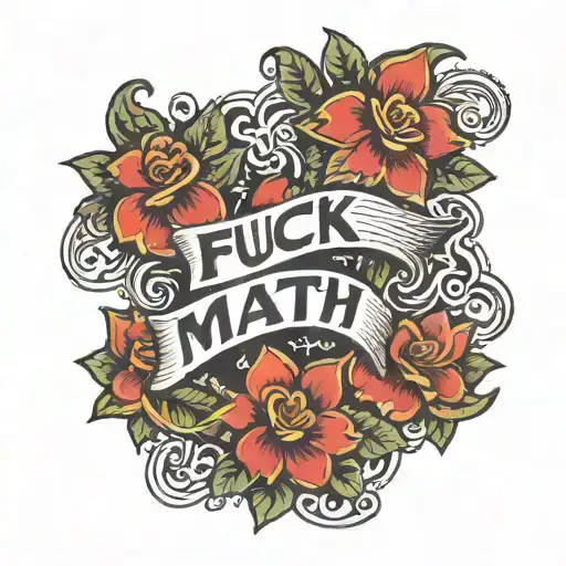 Text saying "Fuck Math" tattoo design idea