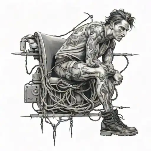 Anderson wrapped in barb wire tattoo design idea