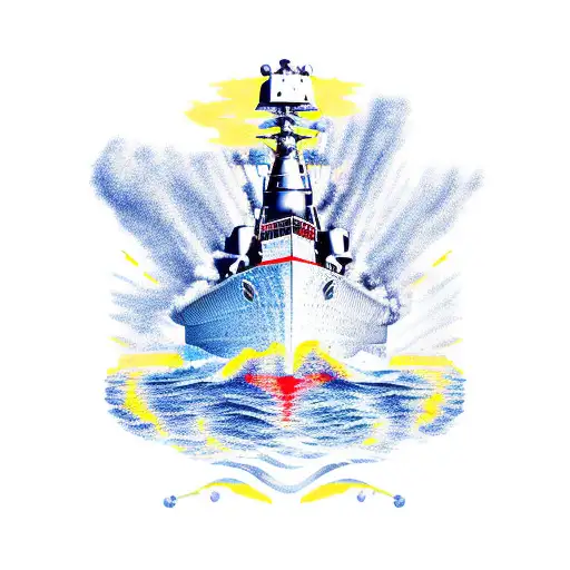 french battleship  richeliue  tattoo design idea