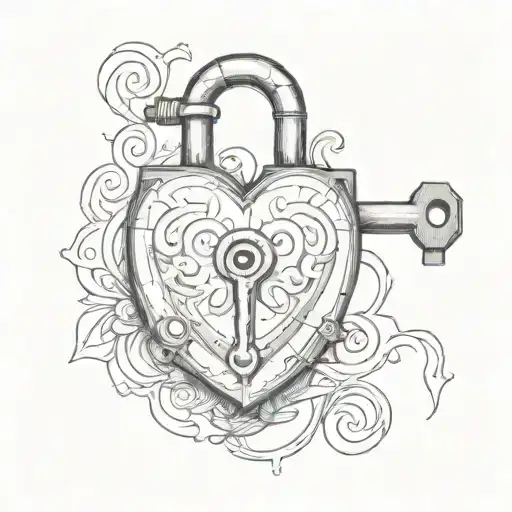 inner wrist tattoo heartlock with key going into the lock tattoo design idea