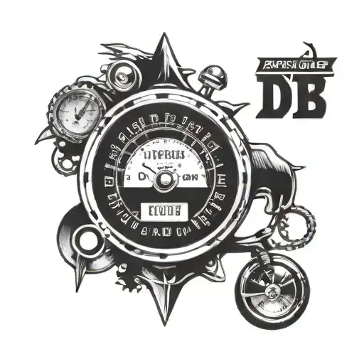Incorporate a speedometer design with a personalized license plate name Easton tattoo design idea