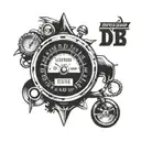 Incorporate a speedometer design with a personalized license plate name Easton tattoo design idea