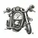 Incorporate a speedometer design with a personalized license plate name Easton tattoo design idea