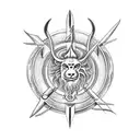 zodiac leo and Sagittarius signs with fire tattoo design idea