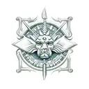 zodiac leo and Sagittarius signs with fire tattoo design idea