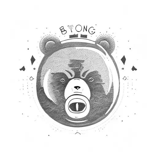 bulk bear head with headline "stay strong" tattoo design idea