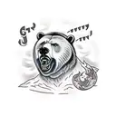bulk grizzly head with headline "stay strong" tattoo design idea