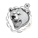 bulk grizzly head with headline "stay strong" tattoo design idea