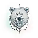 bulk grizzly head with headline "stay strong" tattoo design idea