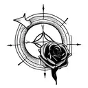 Victorian fram with violator rose tattoo design idea
