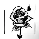 Victorian fram with violator rose tattoo design idea