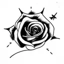 Victorian fram with violator rose tattoo design idea