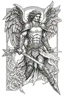 Archangel Zeidkeil with a dagger stabbing tattoo design idea