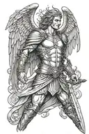 Archangel Zeidkeil with a dagger stabbing tattoo design idea