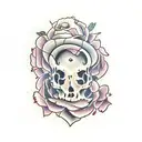 Victorian fram with violator rose tattoo design idea