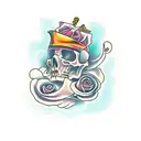 Victorian fram with violator rose tattoo design idea