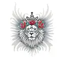 England rose lion crown England flag  tattoo design idea