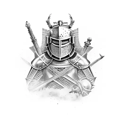 bold horror knight tattoo design idea