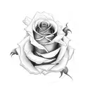 rose with spider tattoo design idea
