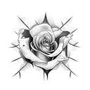 rose with spider tattoo design idea