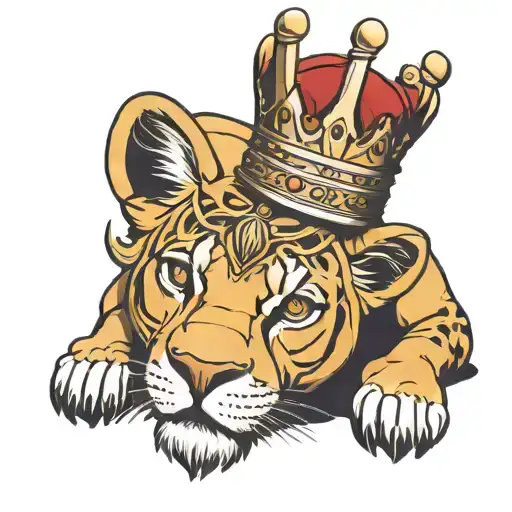 Nala with crown on top  tattoo design idea