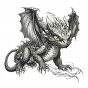 toothless the dragon with lightning bolts surrounding tattoo design idea