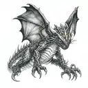 toothless the dragon with lightning bolts surrounding tattoo design idea