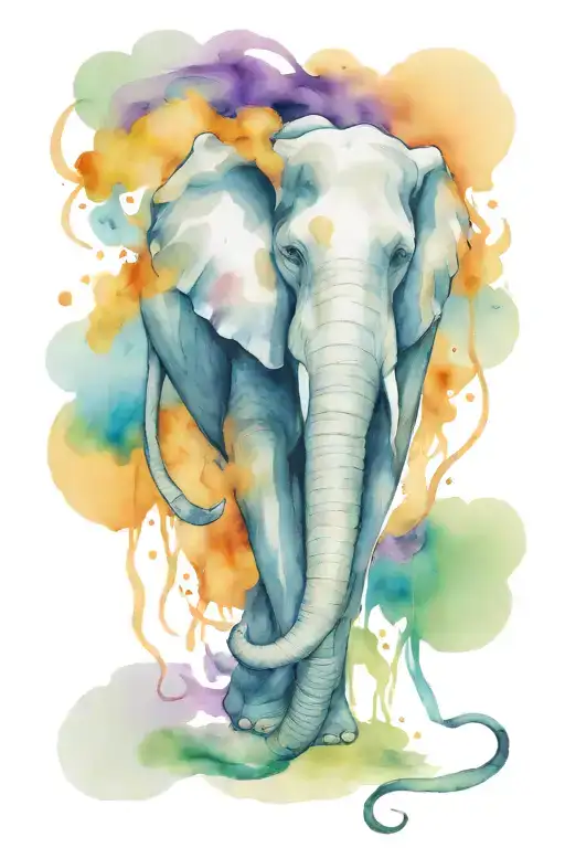 elephant Alzheimer's awareness ribbon tattoo design idea