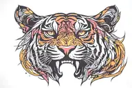 tiger head tattoo design idea